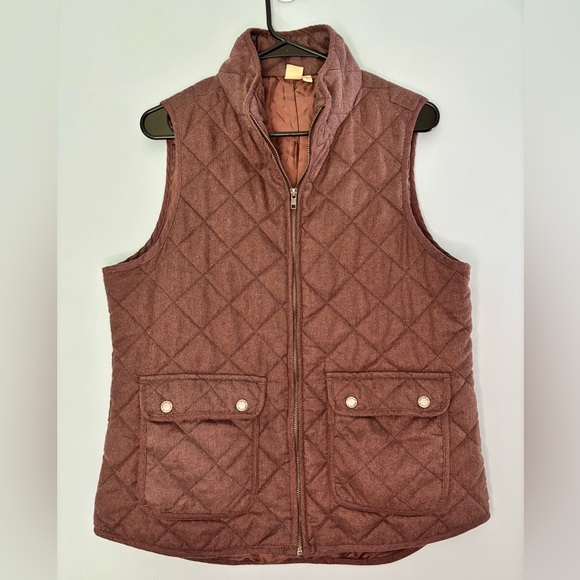 Artisan Ny Jackets & Blazers - Artisan NY Quilted Vest jacket Women Size Large Brown Full Zip Winter Pockets